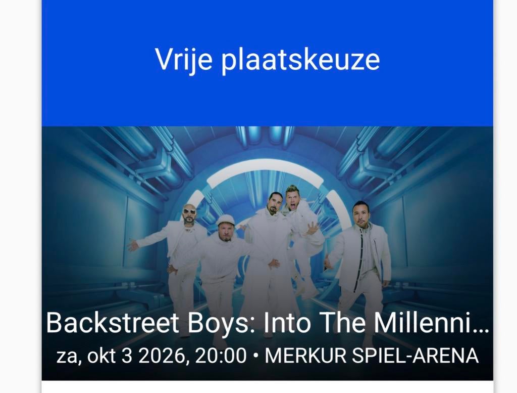 Backstreet Boys Golden circle 3 oktober, Tickets en Kaartjes, Twee personen, Oktober