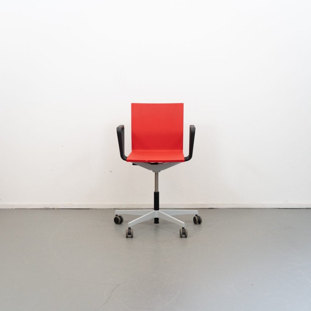 Vitra .04 Bureaustoel Rood Kunststof - Gepoedercoat Zilver, Huis en Inrichting, Niet ingevuld, Zo goed als nieuw, Grijs, Vitra