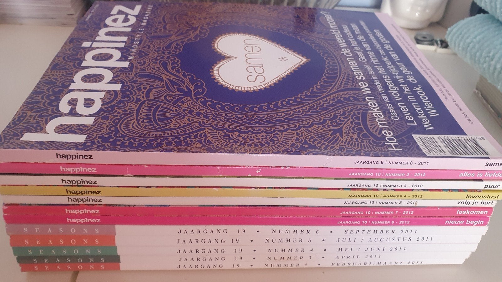 12 Happinez en Seasons magazines - Kan opgehaald in Culembor, Verzenden, Gelezen, Glossy