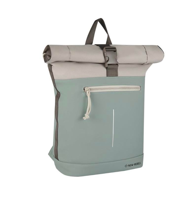 New Rebels Backham Rolltop Rugzak Salie Groen 21L Laptop 15., Ophalen of Verzenden, 15 inch, Gebruikt, Rugzak