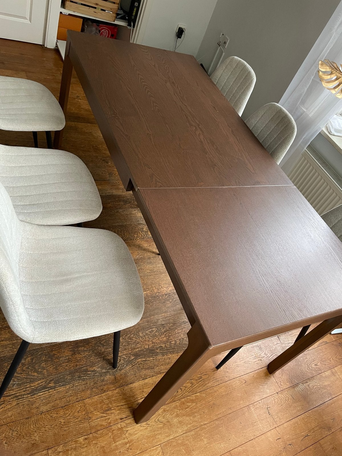 Uitschuifbare eettafel, Ophalen, Gebruikt, 50 tot 100 cm, 150 tot 200 cm