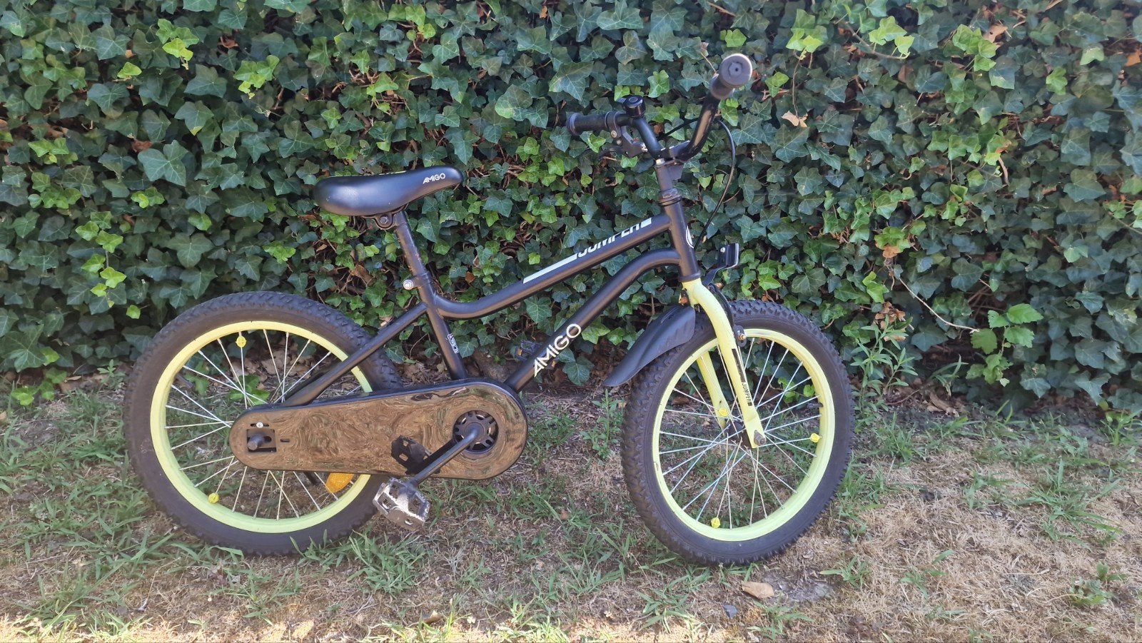 Amigo Jumper kinderfiets 18 inch - Zwart/Geel, Ophalen, Velgrem, Amigo, 16 tot 20 inch