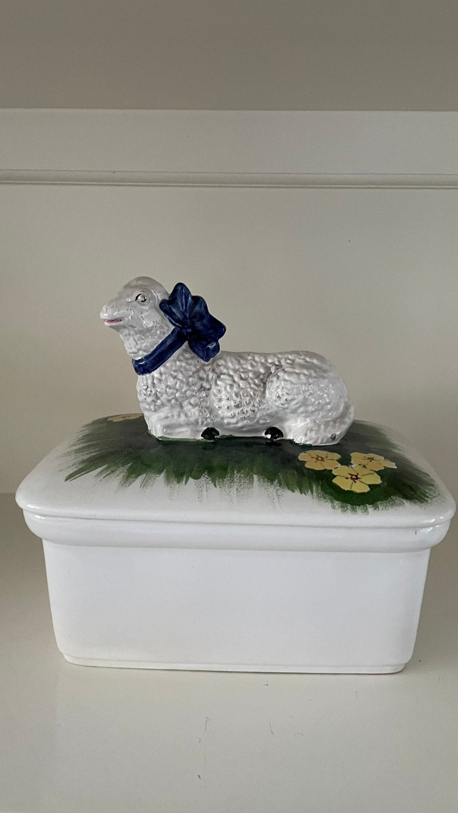 Terrine patéschaal schaap lam porselein italiaans keramiek, Antiek en Kunst, Ophalen
