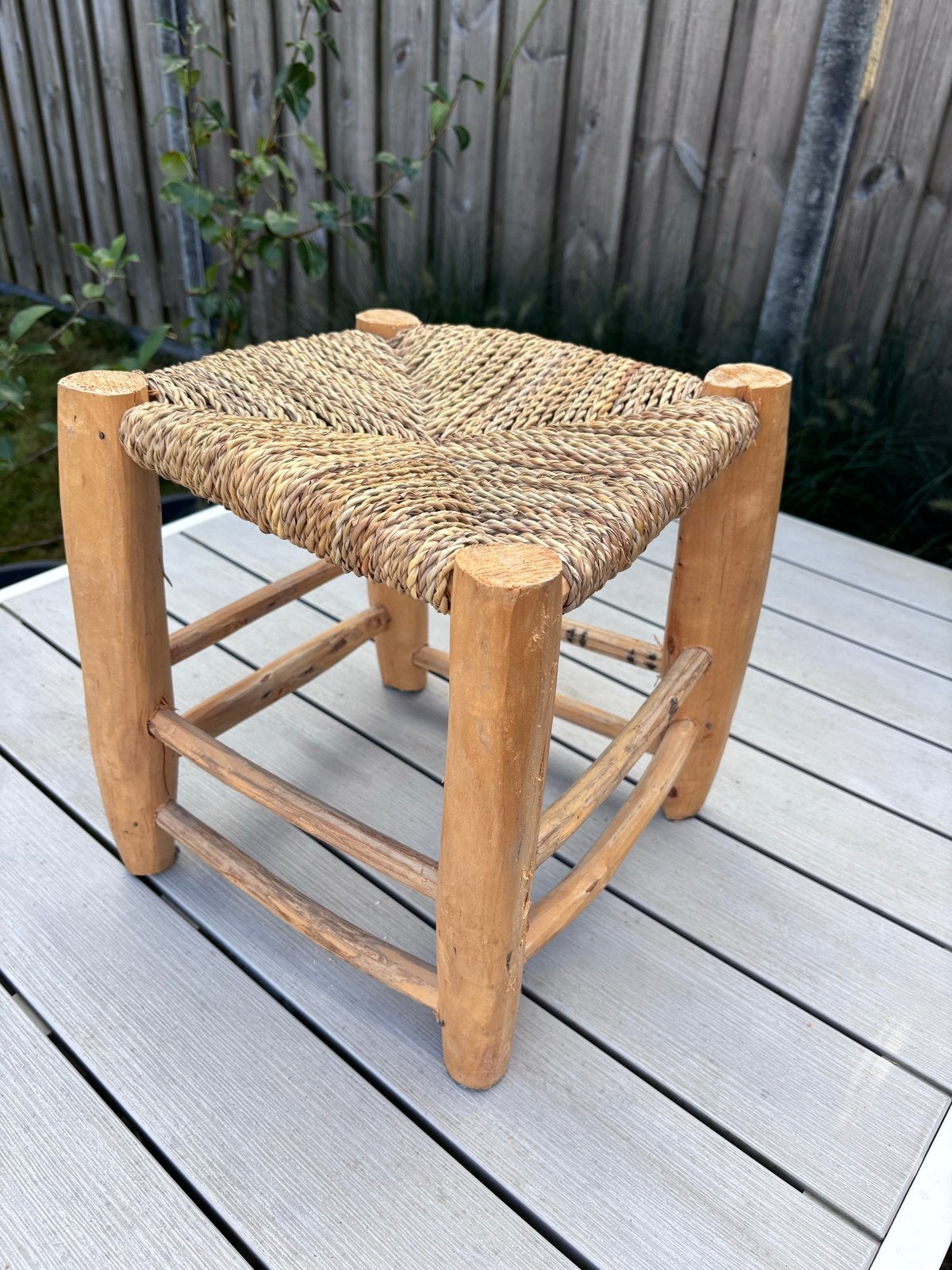 Decoratief Rotan Krukje - 34cm, Huis en Inrichting, Ophalen of Verzenden, Gebruikt, Hout