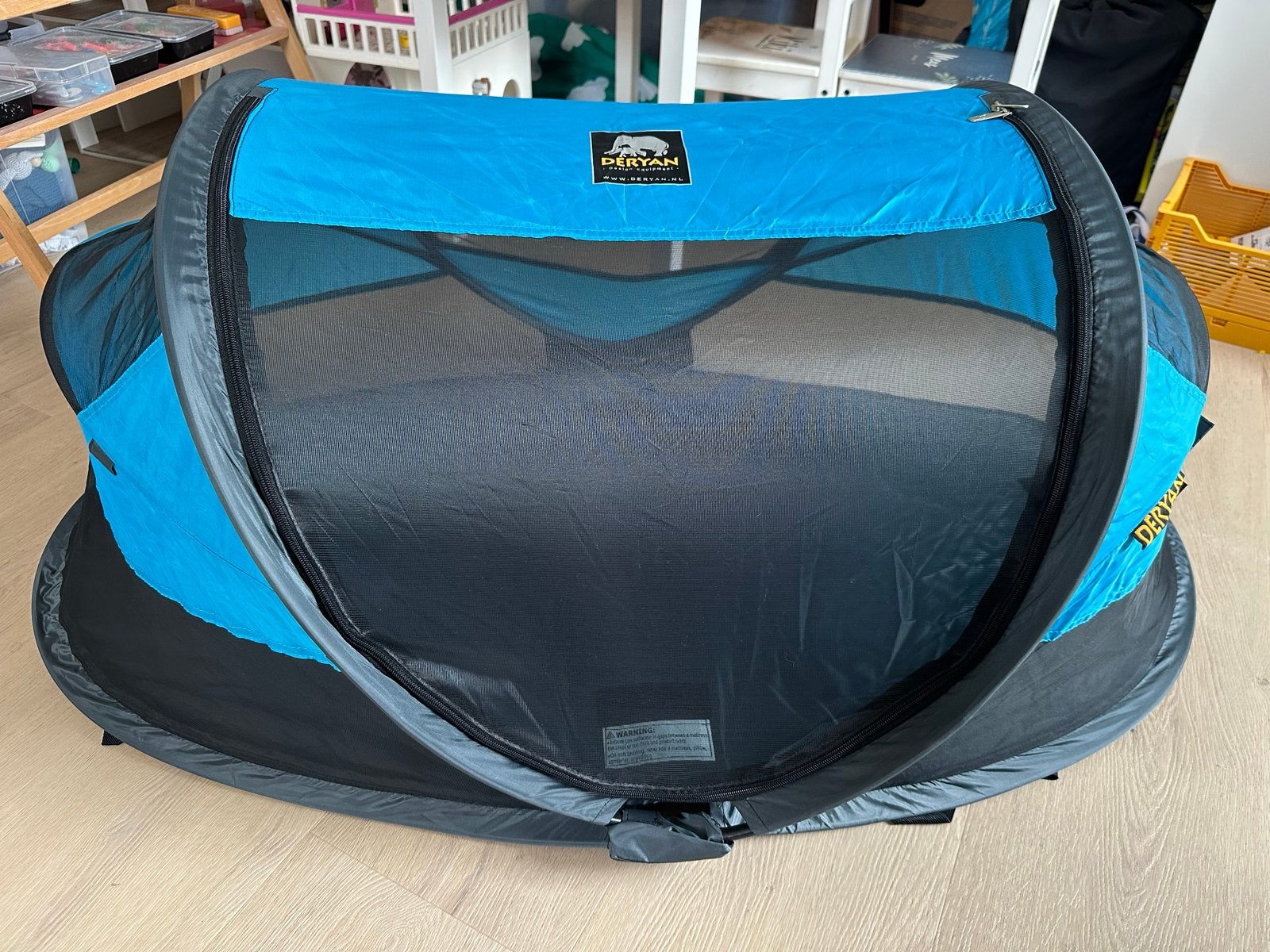 Deryan baby Luxe Reisbedje Blauw, Ophalen, Zo goed als nieuw, Reisbedje