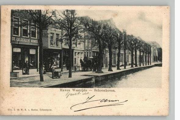 Schoonhoven Haven Westzijde TOPKAART S.&W.N.v Nooten st1900