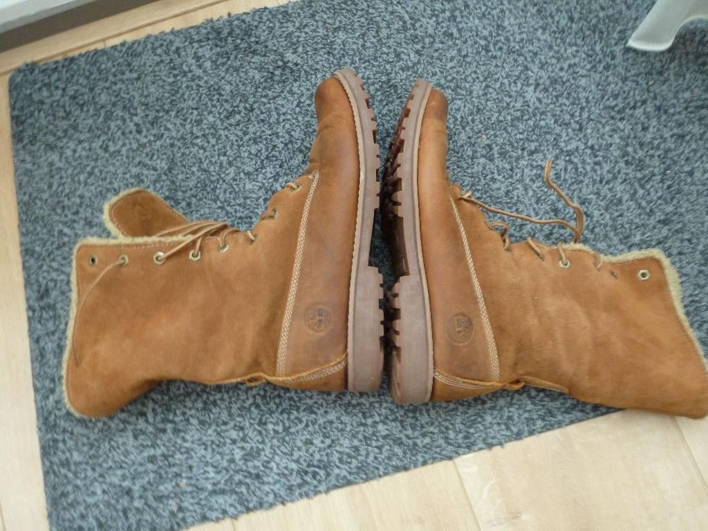 TIMBERLAND veterboots teddy BRUIN 39 -GRATIS zend, Verzenden, Zo goed als nieuw, Bruin, Wandelschoenen