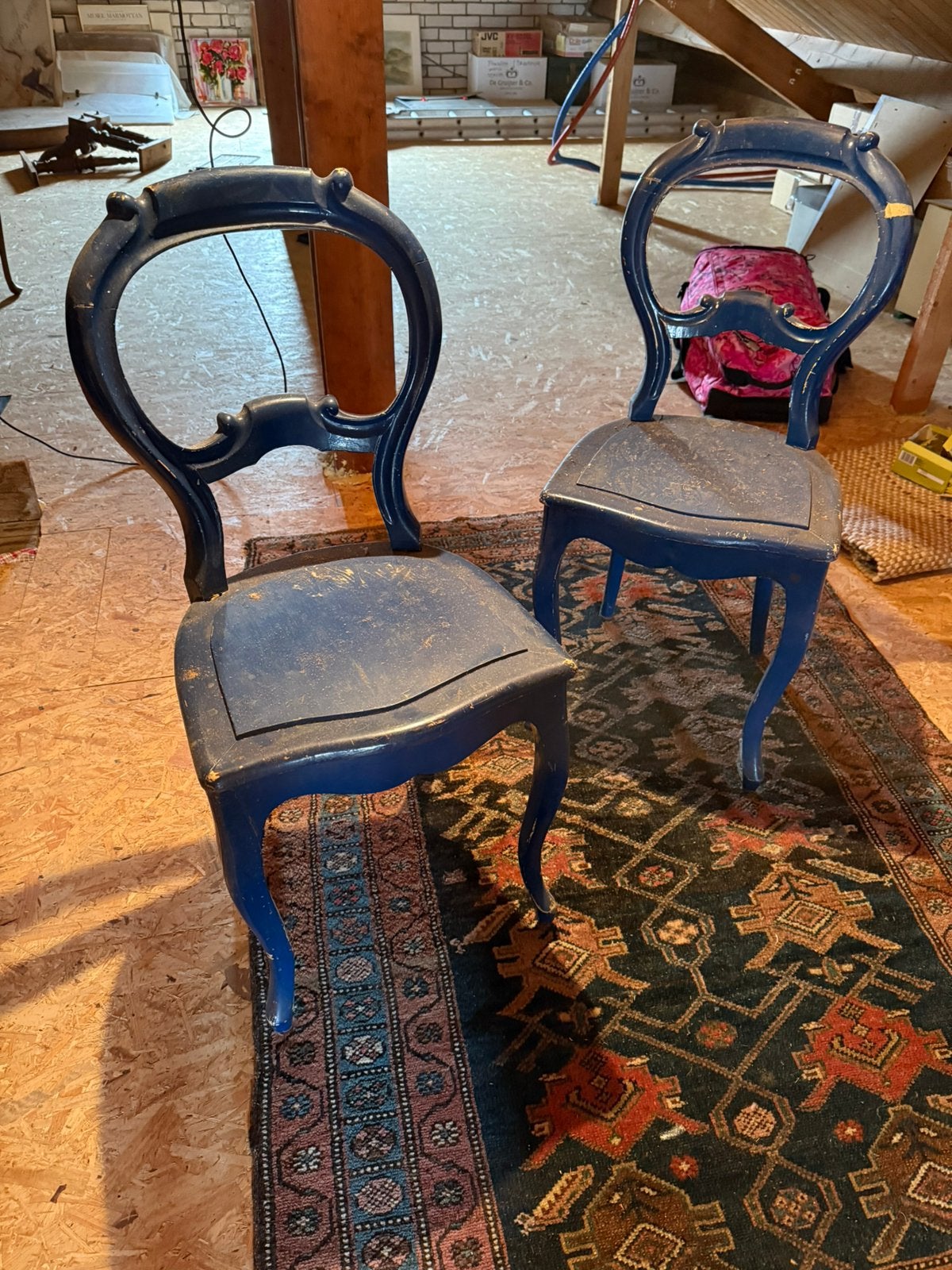 2 biedermeier stoeltjes, Ophalen