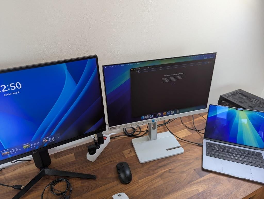 2x: Lenovo L24m USB-C + LG 27GP850 | Ruil 27/32" 2K, Computers en Software, Ingebouwde speakers, IPS, Zo goed als nieuw, 1 tot 2 ms
