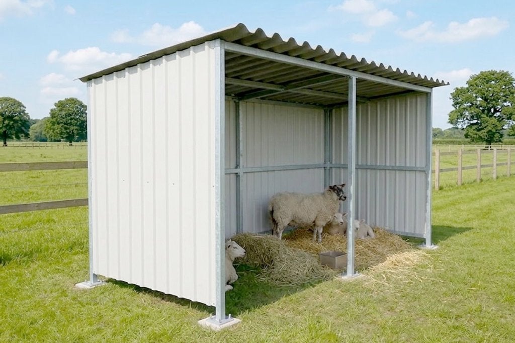 Nieuwe Thermisch Verzinkte Schuilstal voor Schapen & Geiten, Stalling