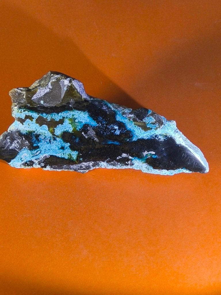 Chrysocolla schijf, Ophalen of Verzenden, Mineraal
