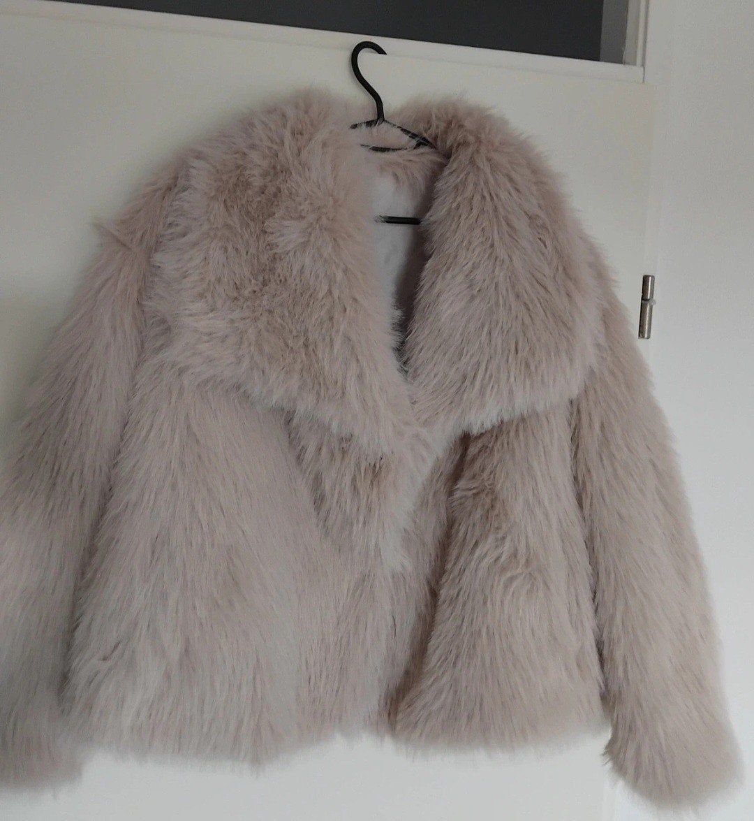 Mooie zachte faux fur jas oversized,  maat XS, Beige, Ophalen of Verzenden, Maat 34 (XS) of kleiner, Onbekend