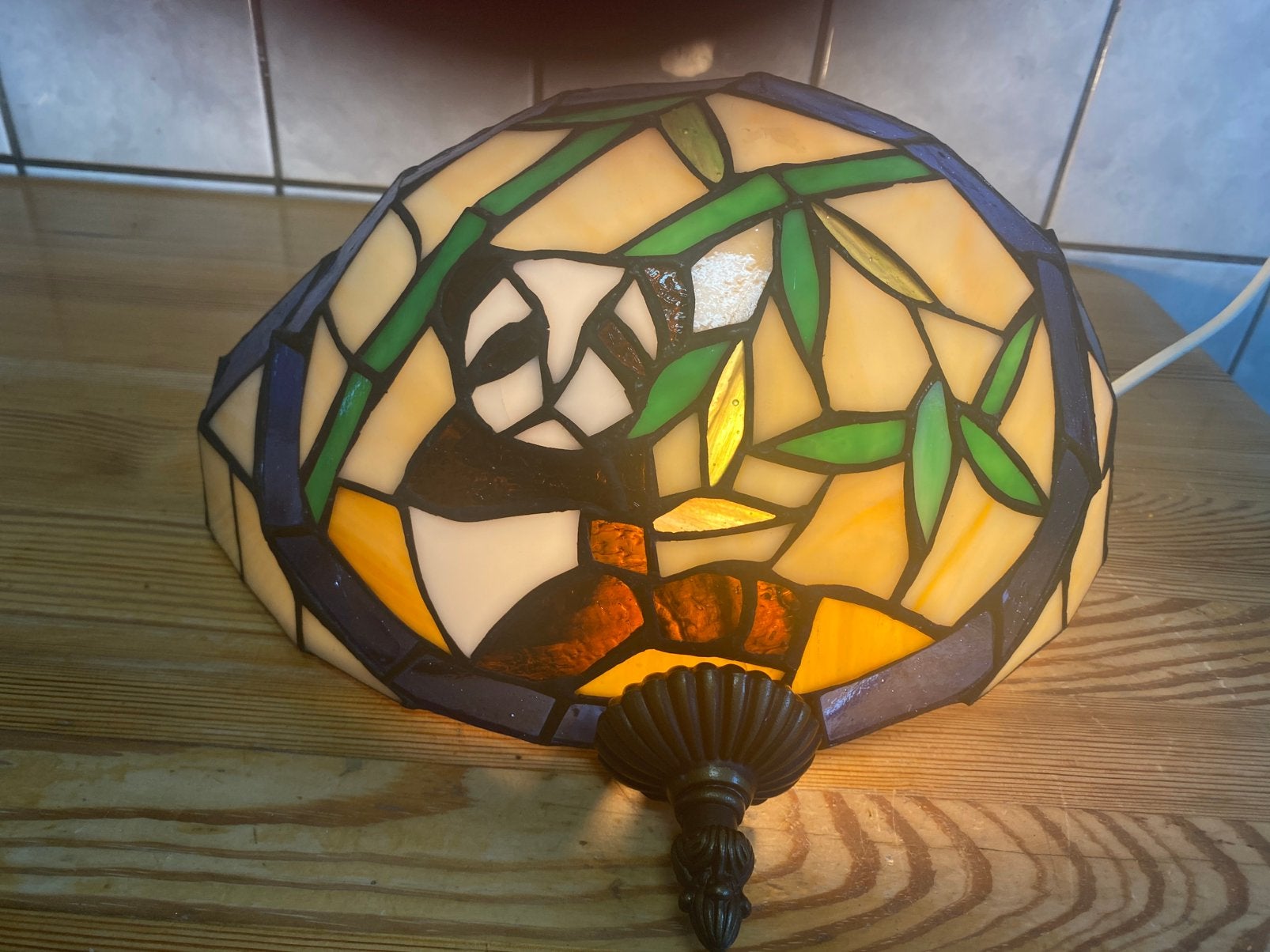 Tiffany glas lamp met koala vaste prijs 49 euro, Ophalen of Verzenden, Zo goed als nieuw, Glas