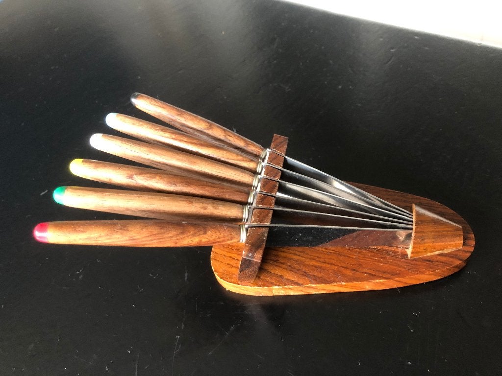 Leuke vintage cocktailmesjes op houder, Ophalen of Verzenden, Huis en Inrichting