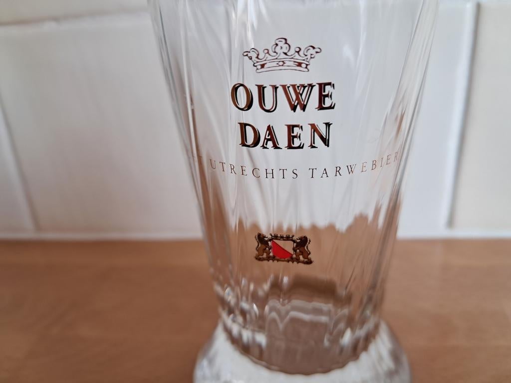 Ouwe Daen Utrechts Tarwebier Glas, Verzamelen, Glas en Borrelglaasjes, Ophalen of Verzenden, Zo goed als nieuw, Bierglas