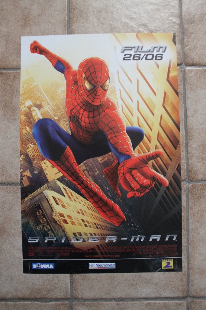filmaffiche Spiderman 2002 Marvel filmposter, Rechthoekig Staand, Ophalen of Verzenden, Zo goed als nieuw, A1 t/m A3