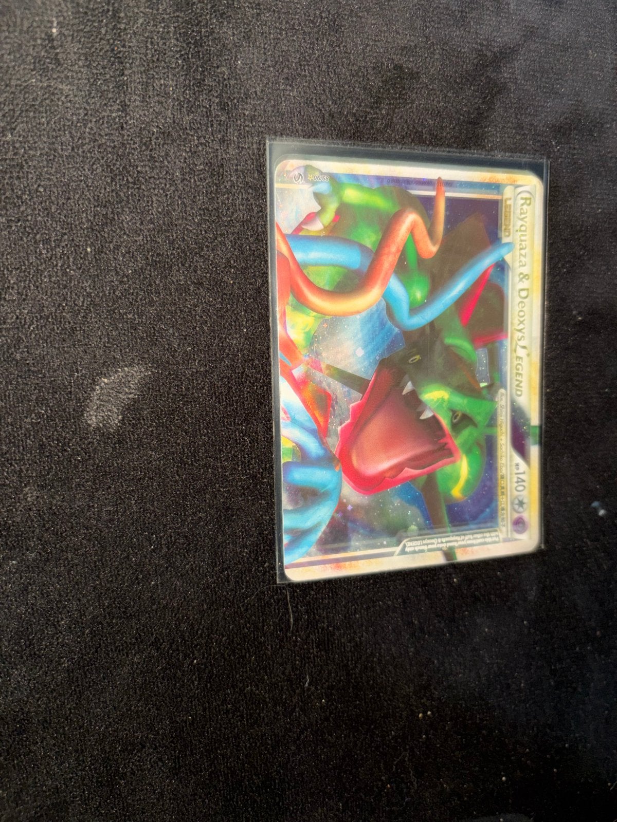 Pokémon Kaart Rayquaza & Deoxys LEGEND, Ophalen of Verzenden, Zo goed als nieuw, Losse kaart, Foil