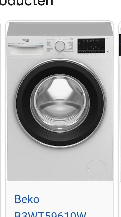 Beko B3WT59610W Wasmachine 9kg 1600rpm Energieklasse A, 8 tot 10 kg, Nieuw, Ophalen of Verzenden, 1600 toeren of meer