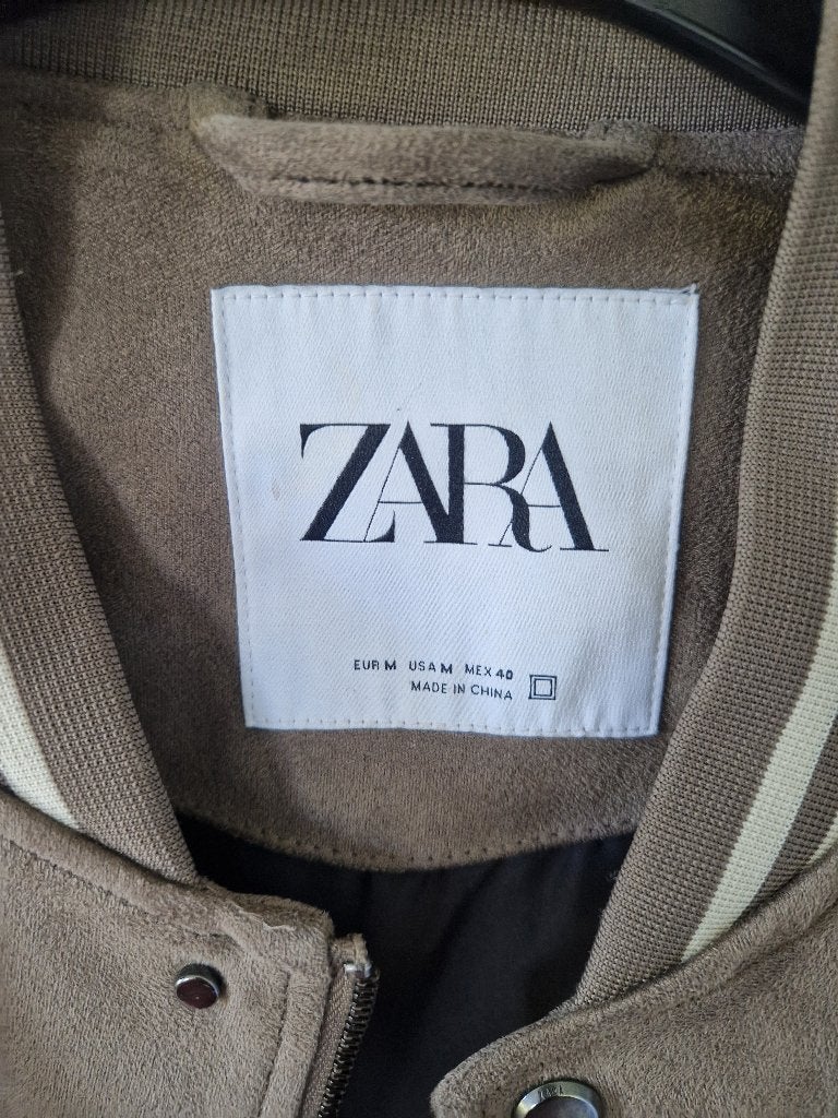 Zara Bomberjack Suede Maat M, Ophalen of Verzenden, Gedragen, Maat 48/50 (M), Bruin