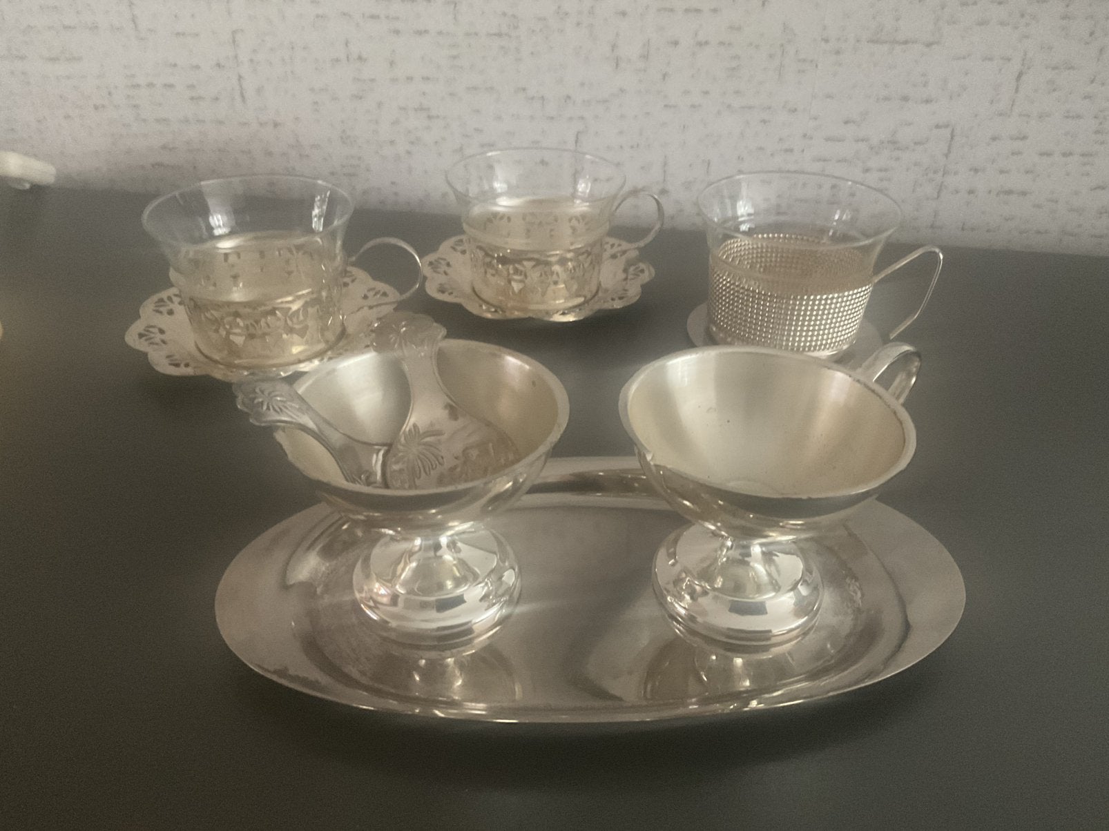 11 delige set: roomstel, 2 schepjes,3xkop en schotel.1 koop!, Ophalen of Verzenden