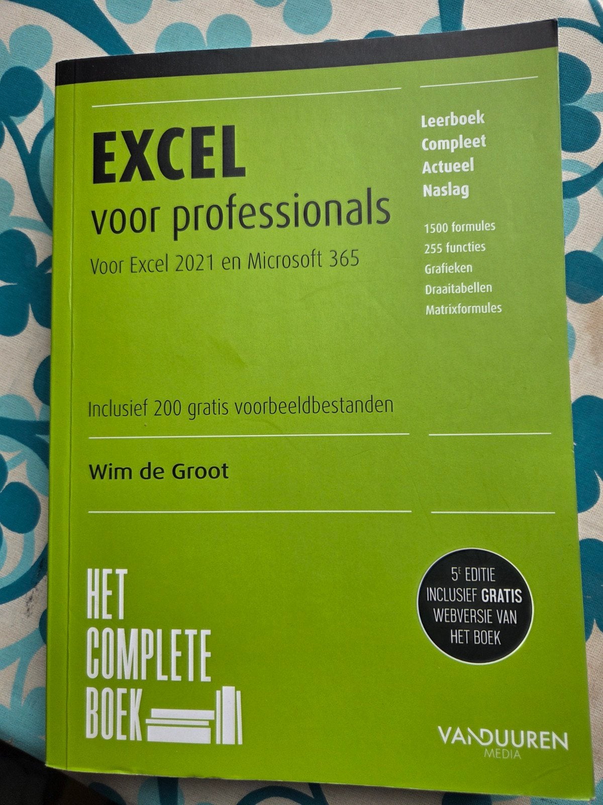 Excel voor professionals - Het complete boek, Wim de Groot, Zo goed als nieuw, Gamma, HBO