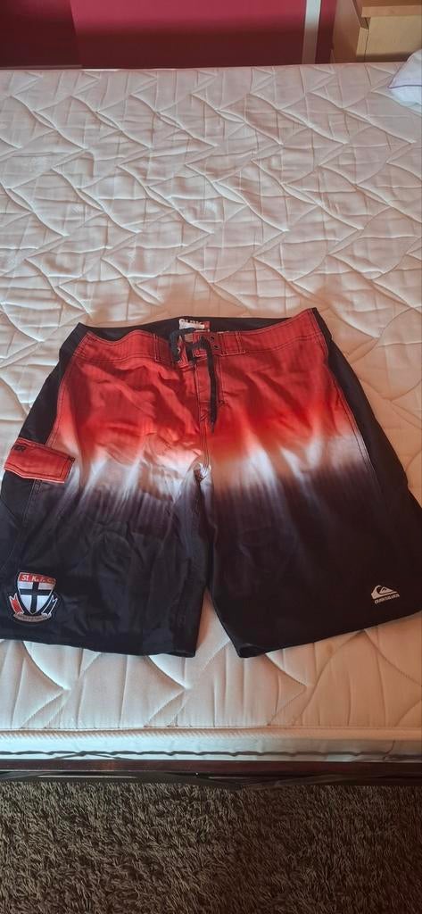 Quiksilver Zwemshort Heren - Zwart/Rood/Wit - Maat 34, Quiksilver, Zwart, Overige maten, Ophalen of Verzenden