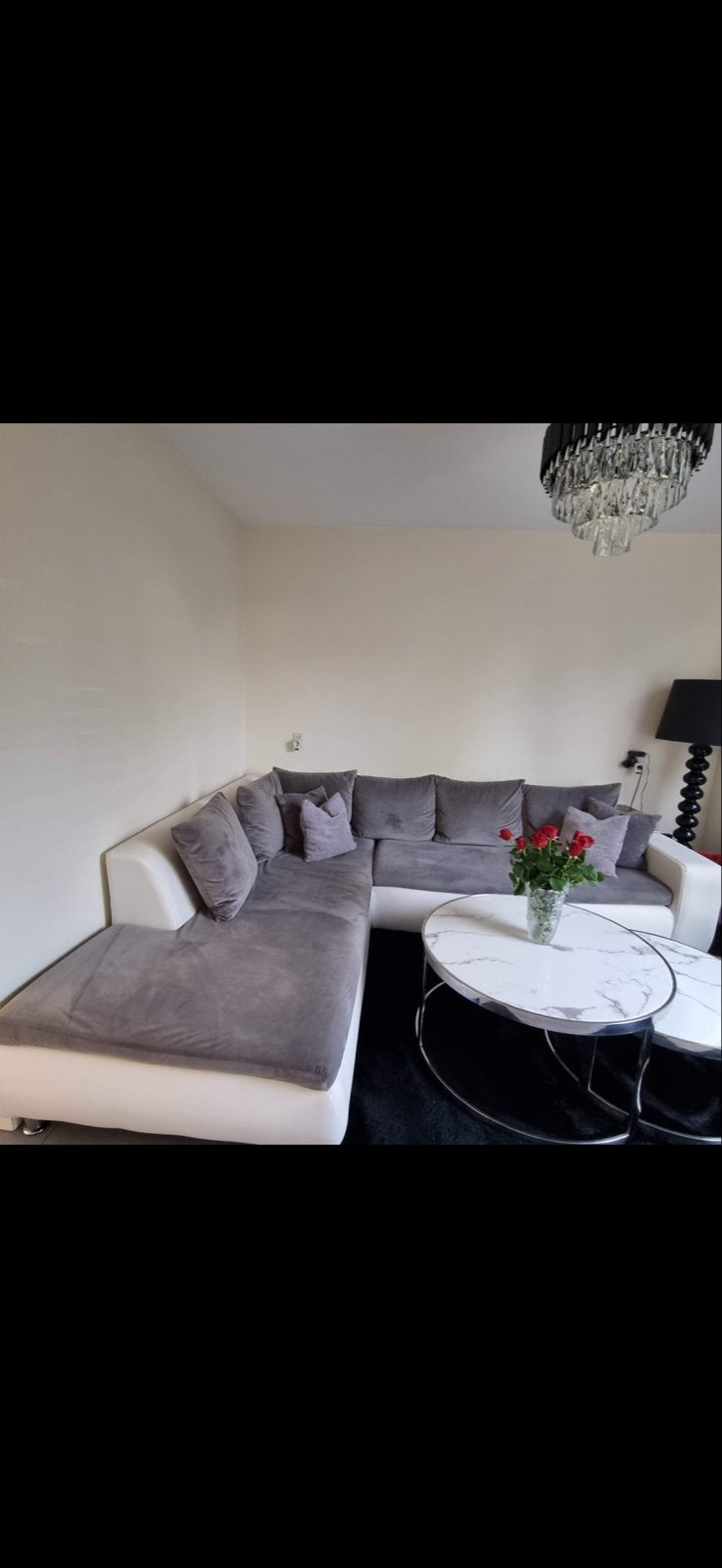 Moderne Hoekbank met Loungegedeelte, Ophalen of Verzenden, Zo goed als nieuw, Stof