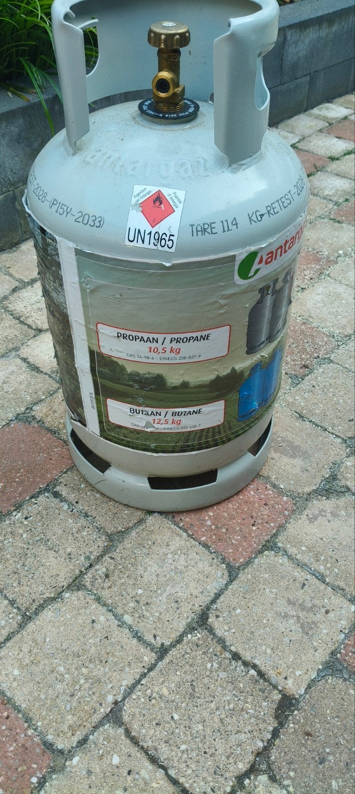 Lege Antargaz gasfles (10,5 kg propaan / 12,5 kg butaan), Ophalen