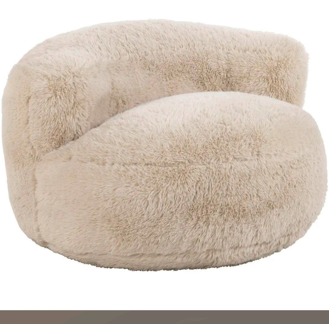 tiktok hit Beige Fauteuil zonder armleuning - Kwantum, Huis en Inrichting, Ophalen, 75 tot 100 cm, Scandinavisch, Japandi, Zo goed als nieuw