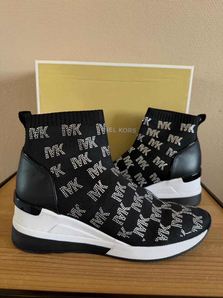 Michael Kors Skyler Bootie Sneakers 40 Zwart/Wit, Zwart, Nieuw, Ophalen of Verzenden, Sneakers of Gympen