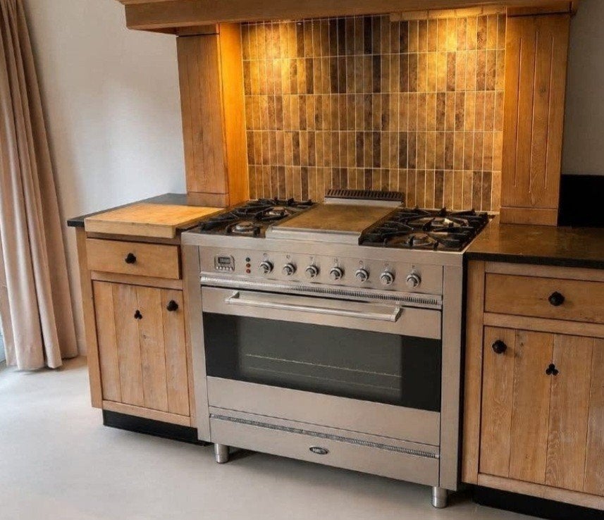 Mooi Boretti gasfornuis met oven en grill - RVS, Ophalen of Verzenden, Gebruikt