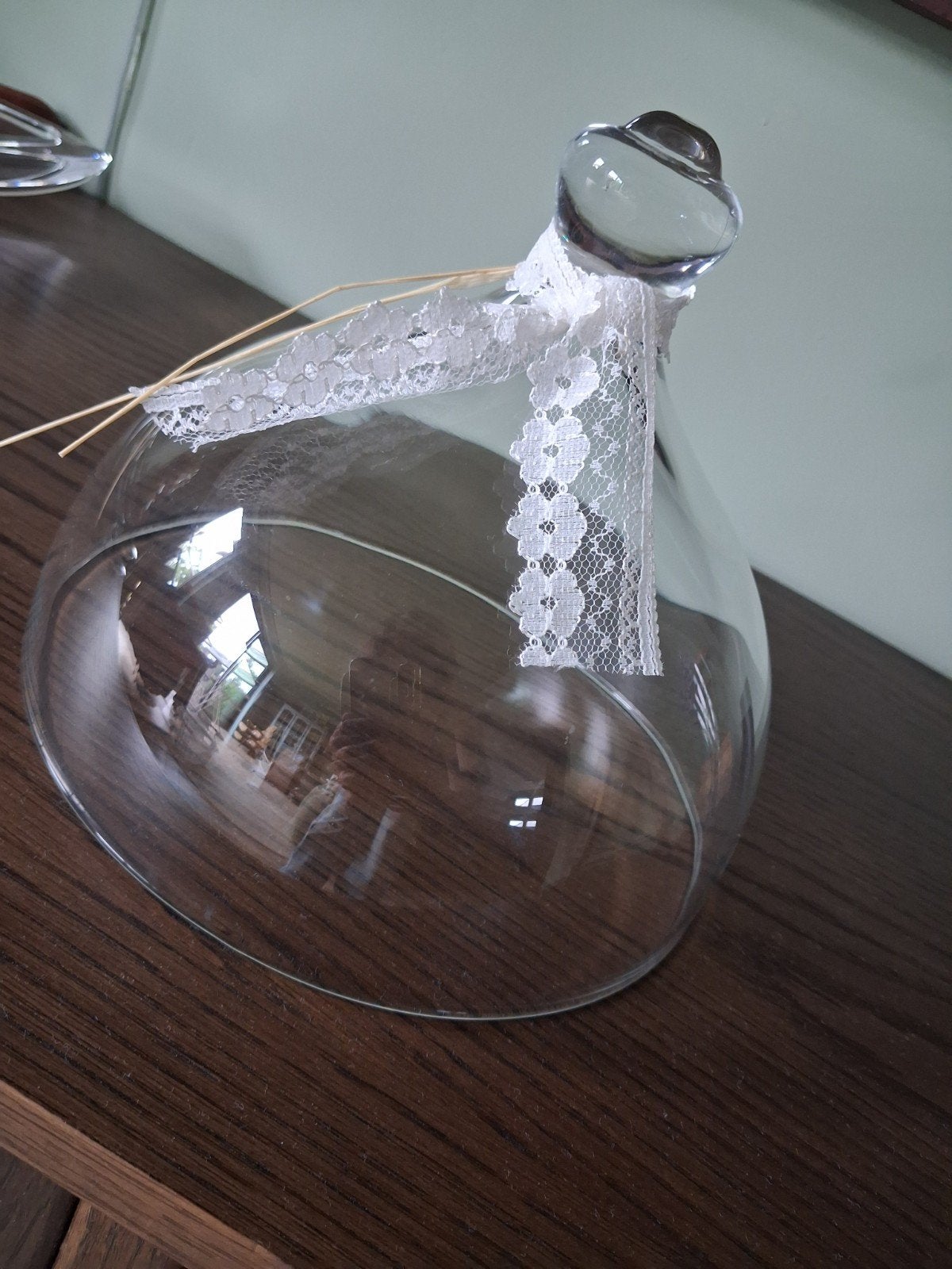 Mooie glazen stolp 20cm doorsnee, 17,5cm hoog, Glas, Ophalen of Verzenden, Zo goed als nieuw, 20 cm