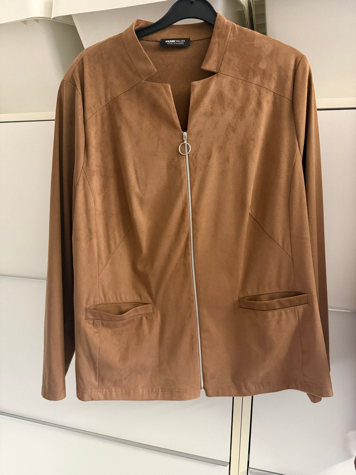 Frank Walder suède-look jasje - Maat L/XL, Ophalen of Verzenden, Zo goed als nieuw, Maat 42/44 (L), Bruin