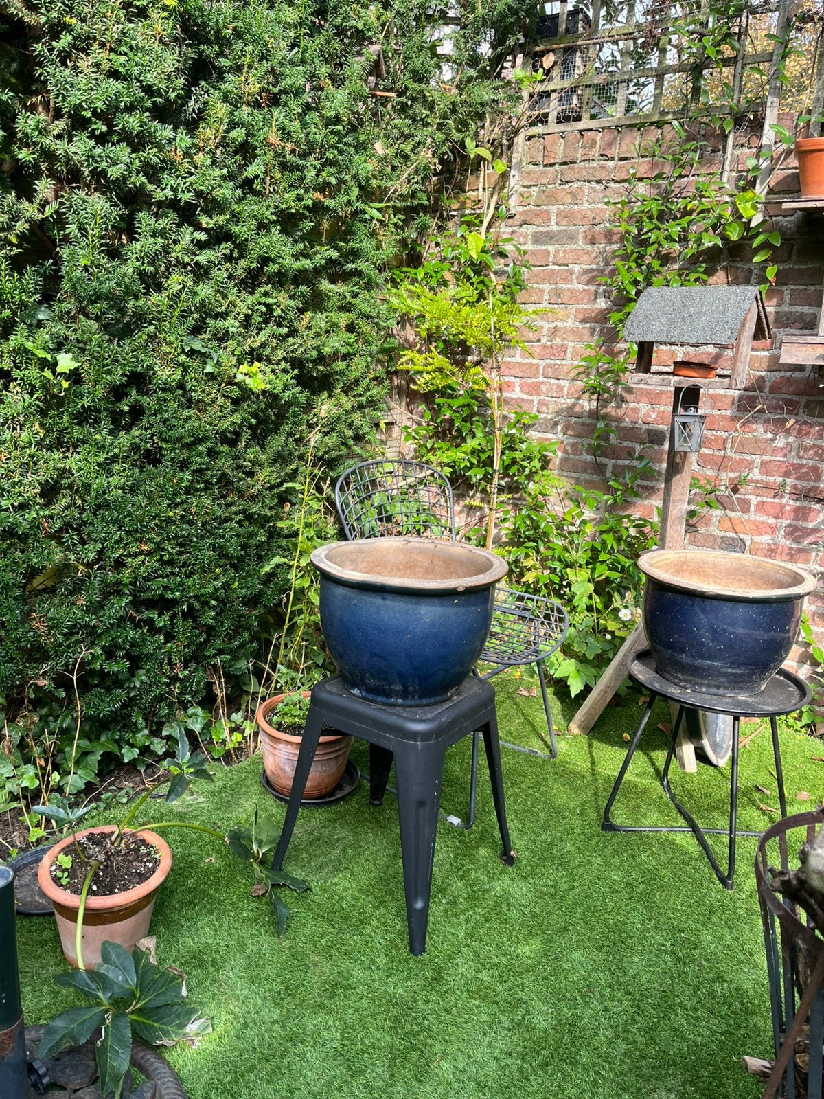 prachtig geglazuurde grote terracotta pot 39x27., Tuin en Terras, Ophalen, Gebruikt, Rond, Steen