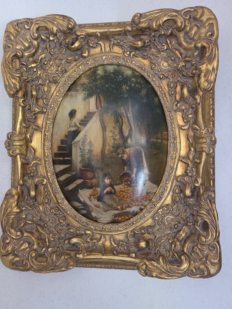 Prachtig schilderij met goudkleurige lijst, Antiek en Kunst, Ophalen