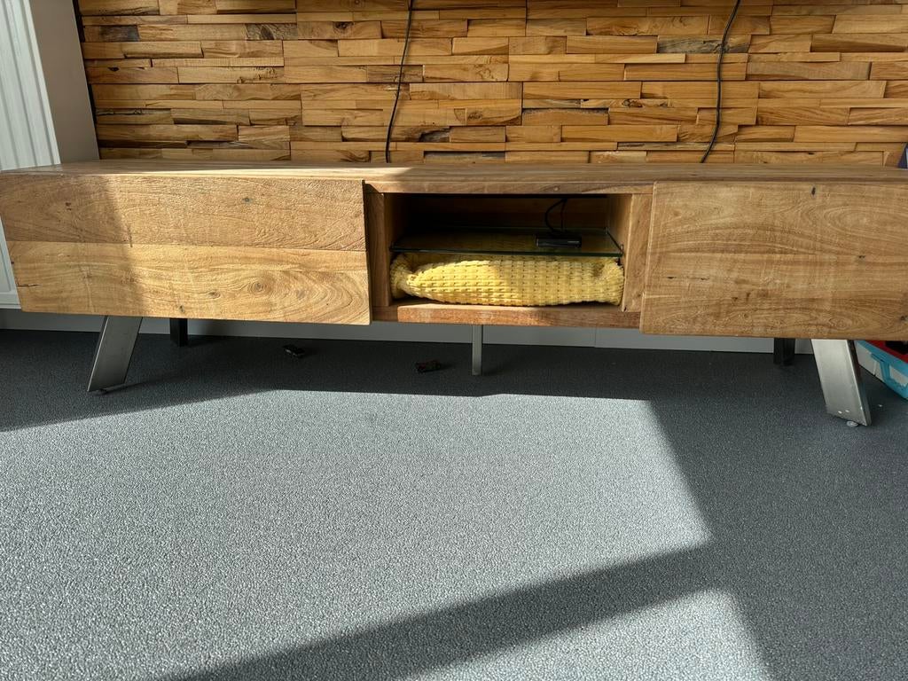 Xooon tv meubel-massief hout, Huis en Inrichting, Ophalen, Zo goed als nieuw, 25 tot 50 cm, Minder dan 100 cm