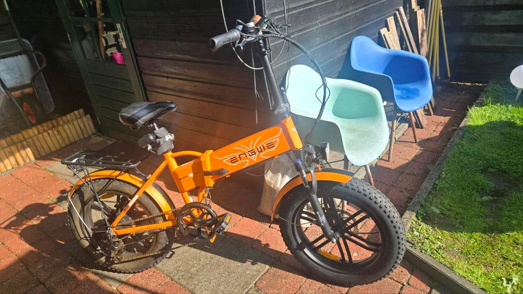 Opvouwbare elektrische fiets - Oranje E-bike, Gebruikt, Minder dan 47 cm, 30 tot 50 km per accu, Ophalen