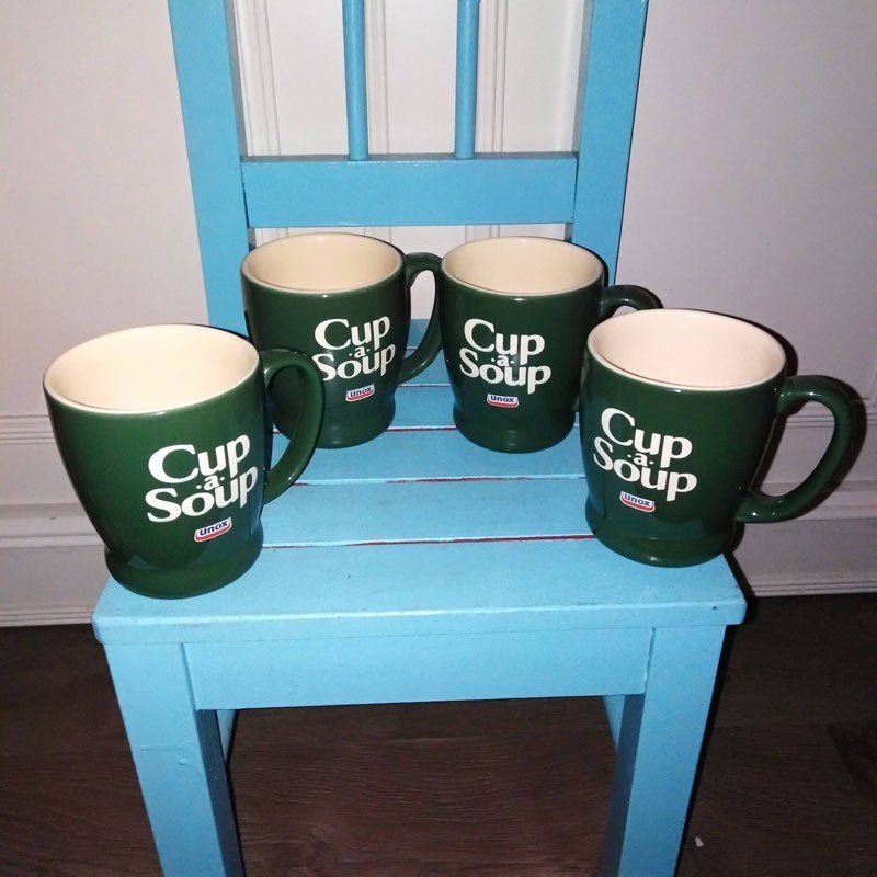 Cup a Soup beker Unox groen 4 stuks, Ophalen, Glas of Glazen, Gebruikt, Overige merken