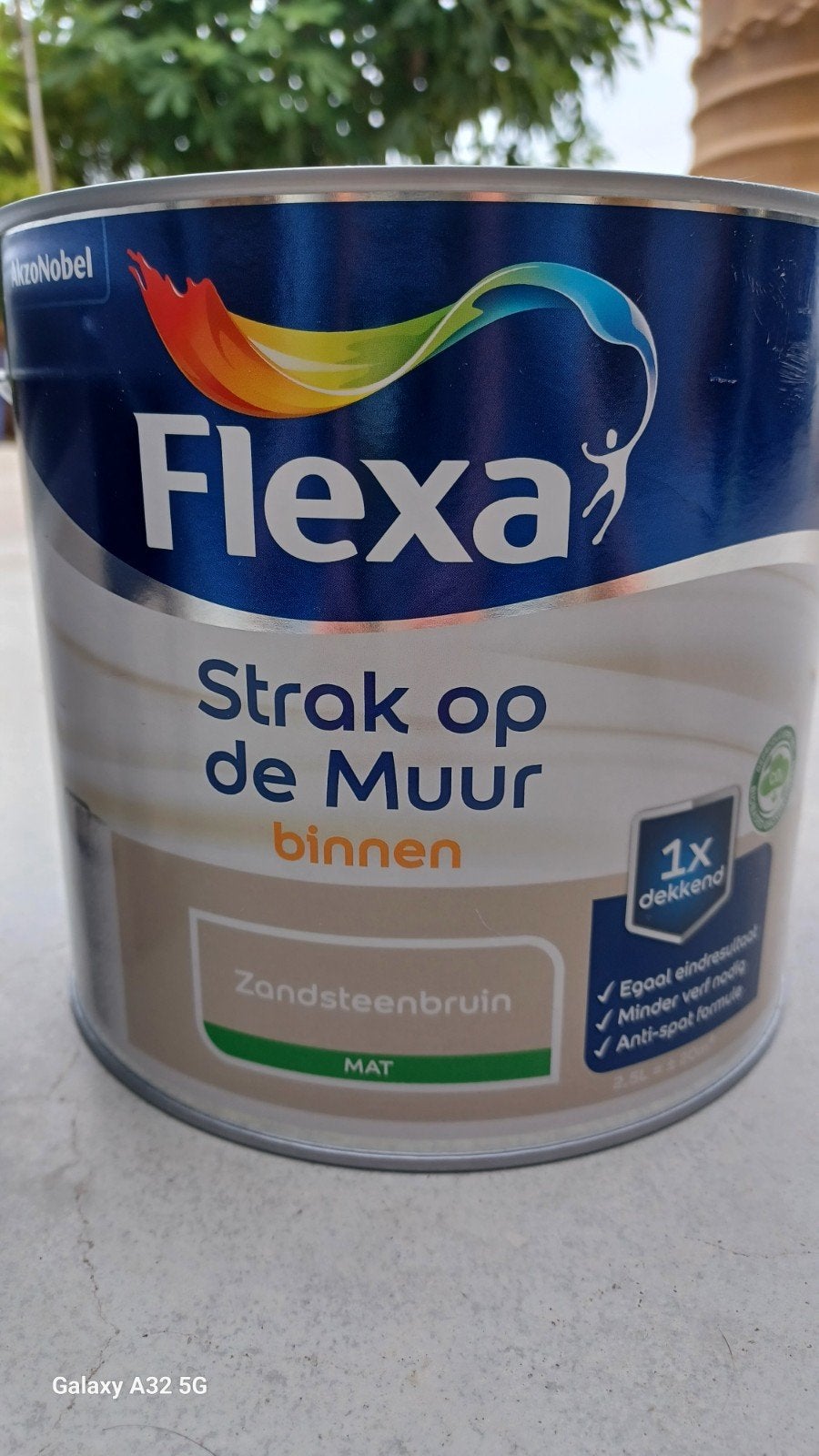 2x Flexa muurverf zandsteenbruin 2x2,5 liter, Ophalen, Nieuw