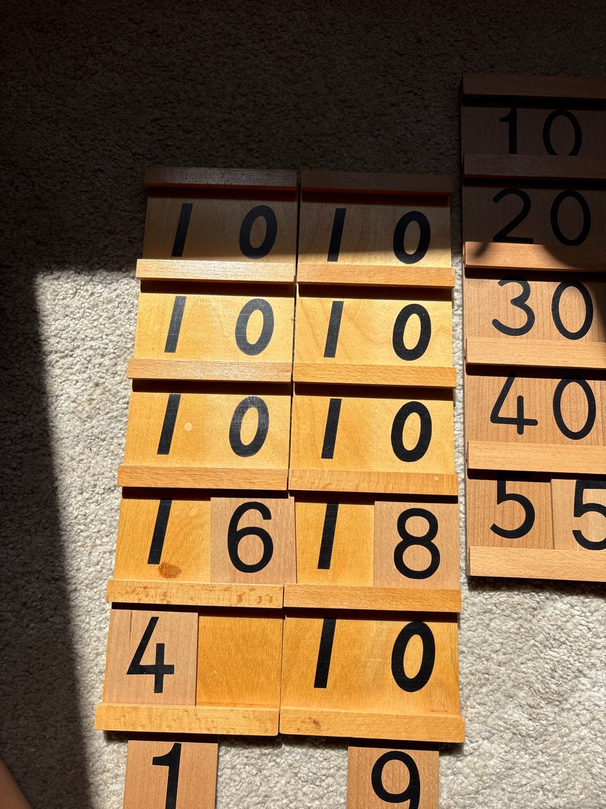Montessori Telplankjes Houten Cijfers Educatief Speelgoed, Ophalen of Verzenden, Gebruikt, Rekenen