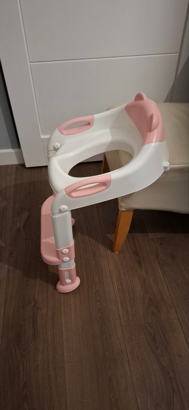 Roze kinder wc-bril met opstapje - zindelijkheidstraining, Ophalen, Zo goed als nieuw