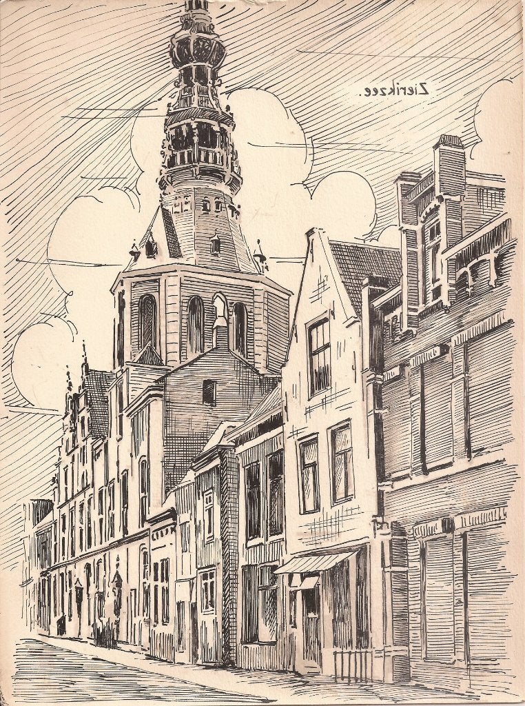 Zierikzee Oude Stadhuis tekening Sievers ca. 1948