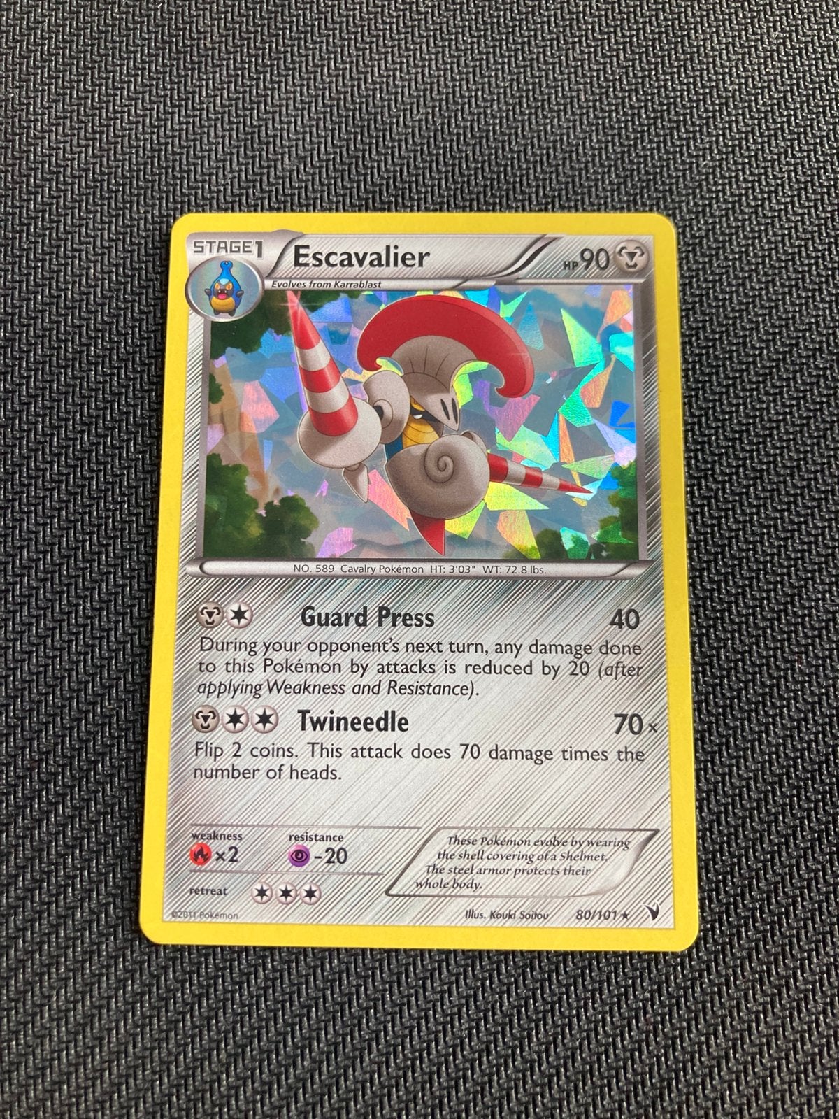 Pokemon kaart Escavalier Cracked Ice Holo, Ophalen of Verzenden, Zo goed als nieuw