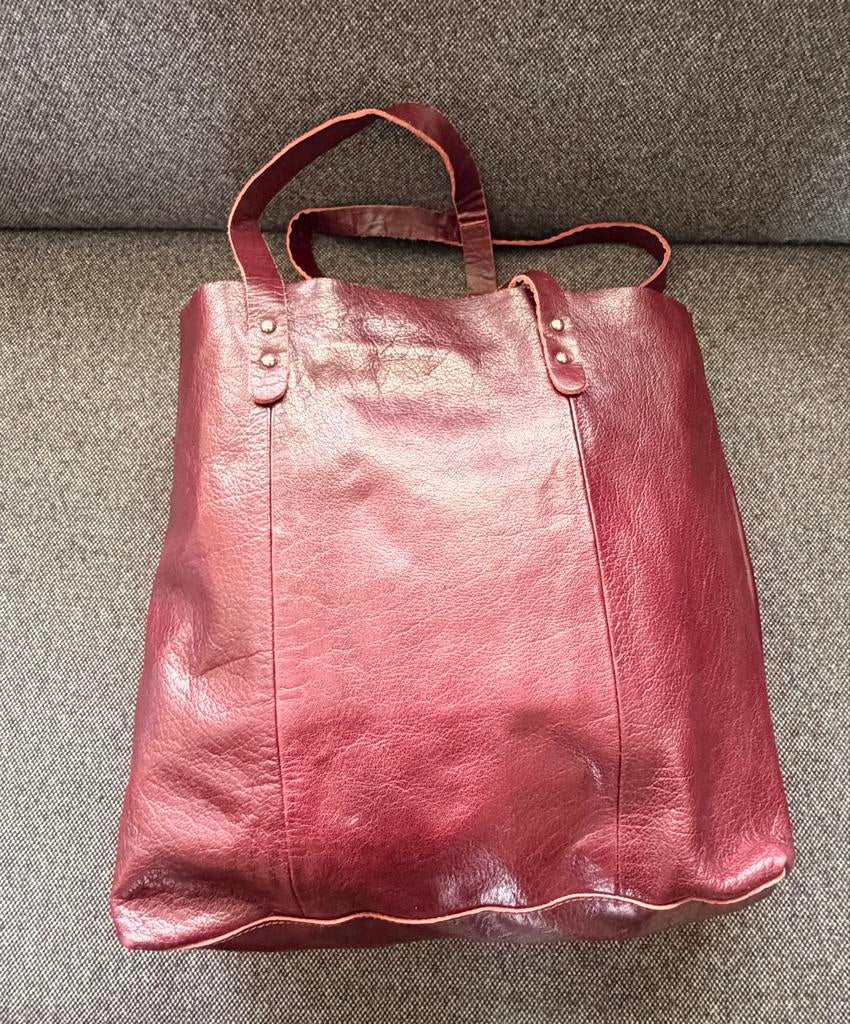 Cobb&Co ZGAN bordeaux rood leren schoudertas, Ophalen of Verzenden, Zo goed als nieuw, Rood, Shopper