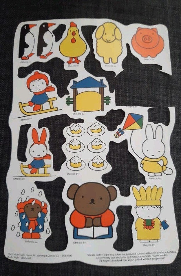 Vintage Nijntje en vriendjes poëzie plaatjes (Mercis bv), Ophalen of Verzenden