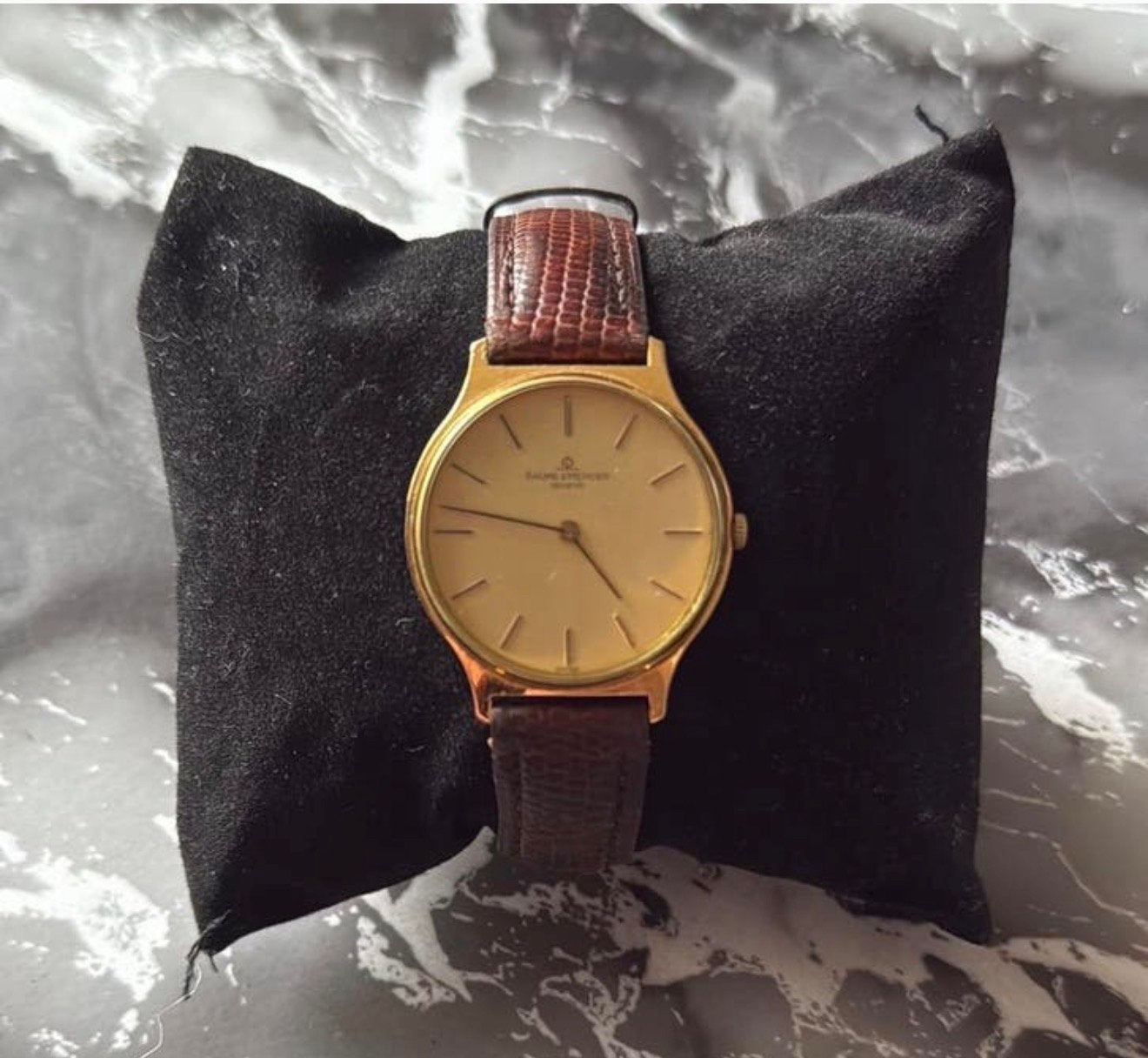 Vintage gouden BAUME & MERCIER GENÈVE heren horloge 32mm., Overige merken, Overige materialen, Verzenden, Polshorloge