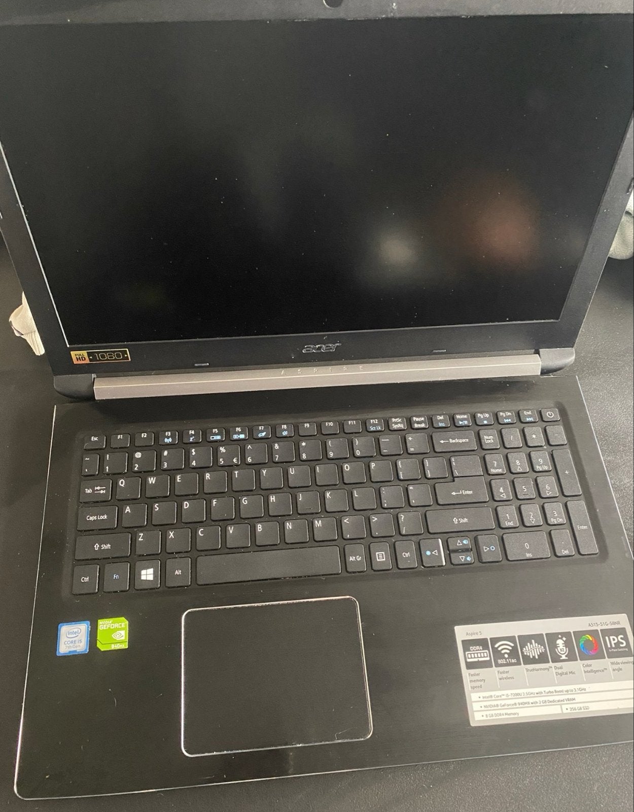 Acer Aspire 5 A515-51G - Defect scherm, werkt via HDMI, Ophalen, Met videokaart, 15 inch, 8 GB