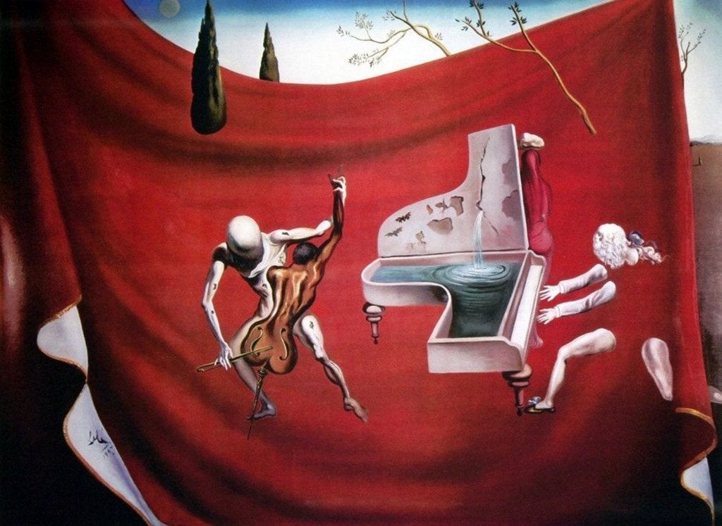 Salvador Dali (1904) Lithografie " Musical Tempest " Ges Gen, Antiek en Kunst, Personages en Fantasiefiguren, Gesigneerd in de plaat