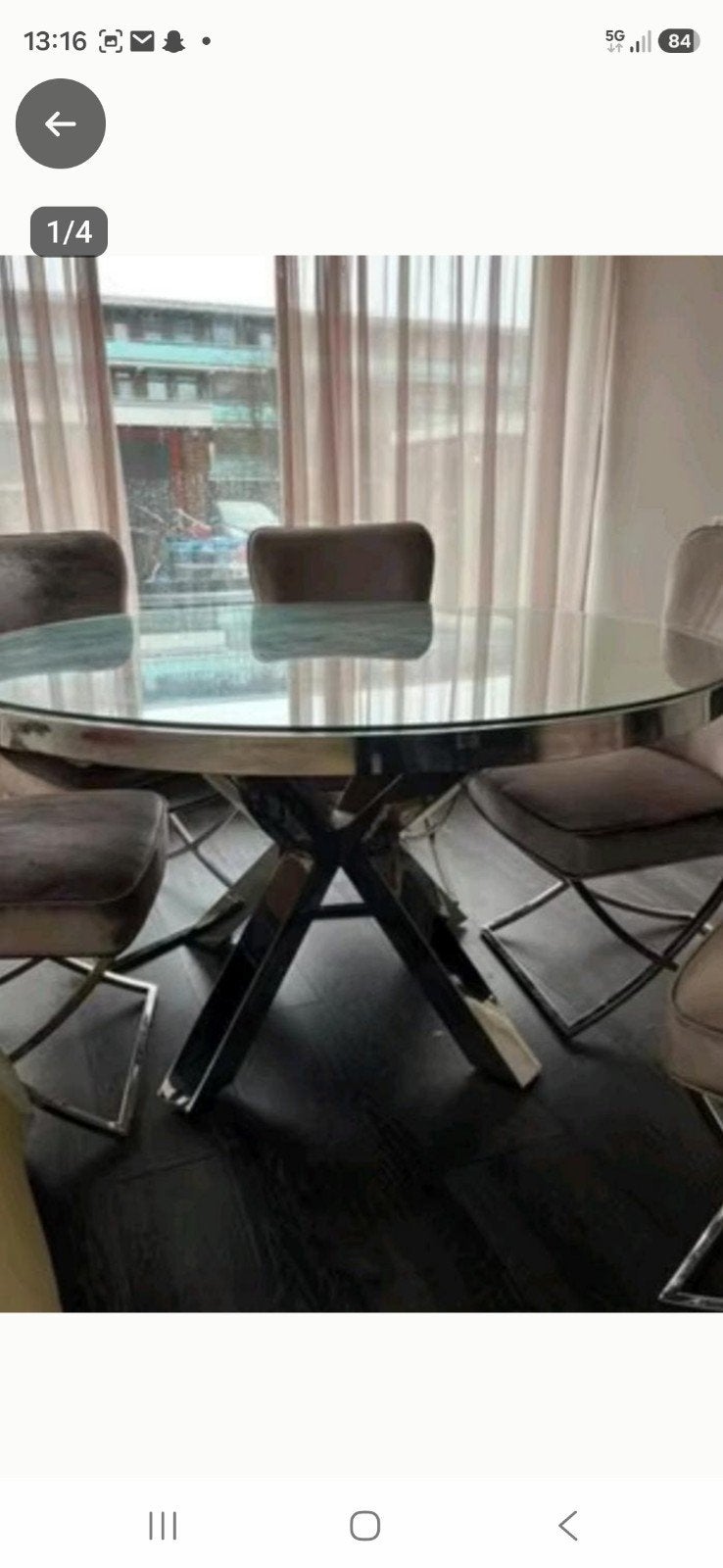 Richmond Kennington eettafel + 6 stoelen - Stone, Ophalen, Zo goed als nieuw, 6 tot 8 stoelen