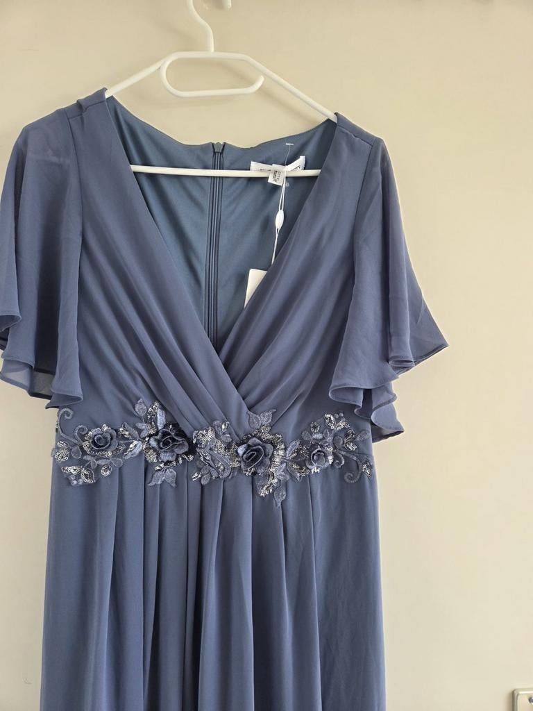 Nieuwe Feestjurk Blauw Maat 44, Overige typen, Blauw, Maat 42/44 (L), Nieuw